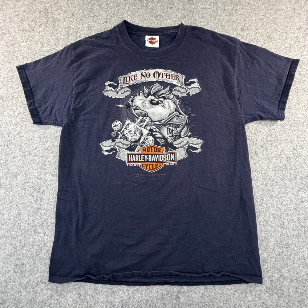 Harley Davidson Looney Tunes Taz Tucson Arizona Graphic T-Shirt Mens Large Black